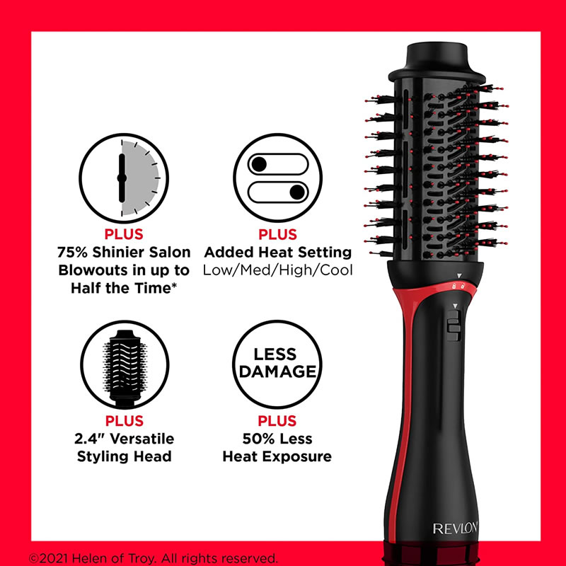 REVLON One Step Volumizer PLUS 2.0 Secador de pelo y cepillo de aire  caliente, color rojo y negro - Veridico Shop | Tienda Virtual de Maquillajes